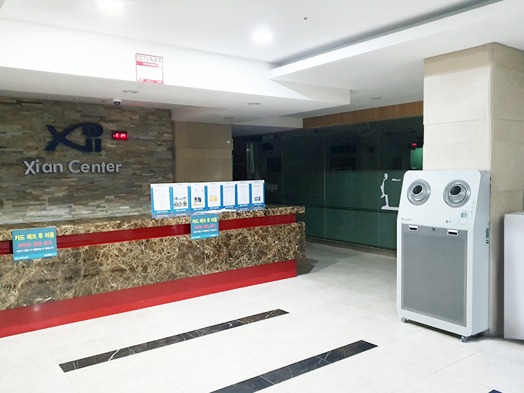 Ecover Large Capacity Air Purifier Q Series installed in lobby
