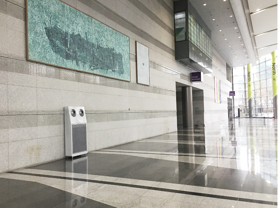 Ecover Large Capacity Air Purifier Q Series installed in cultural center lobby